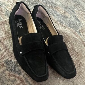 Franco Sarto Women's Black Slip On Suede Loafers Sz 8